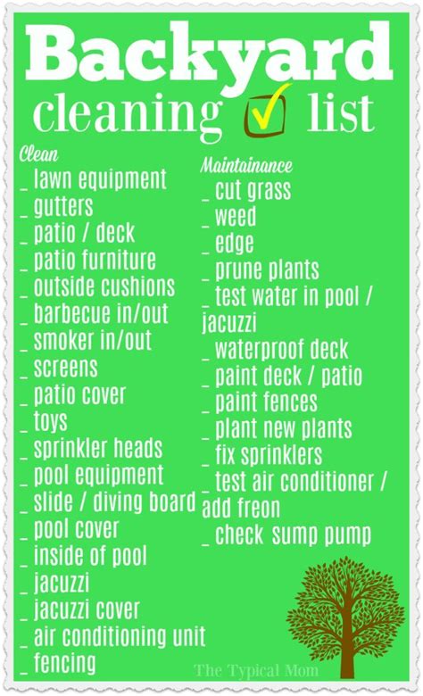 Free Printable Backyard Cleaning Checklist To Keep Y All On Track