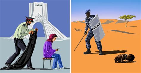 16 Satirical Illustrations Of Police Officers Around The World Demilked