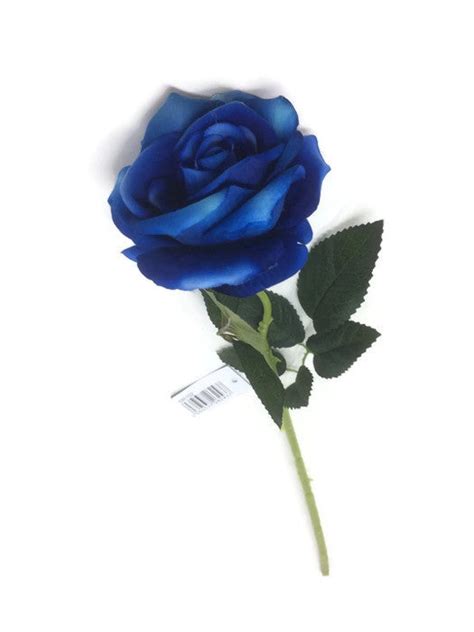 Single Stem Velvet Touch Rose Royal Blue — Artificial Floral Supplies