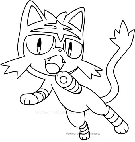 Drawing Litten Of The Pokemon Coloring Page