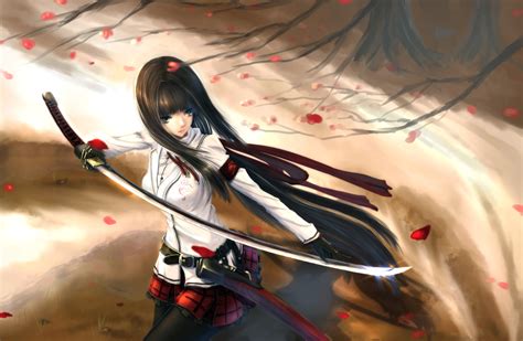 Anime Armor Blonde Girl Long Hair Sword Woman Warrior Â· Hd Wallpaper