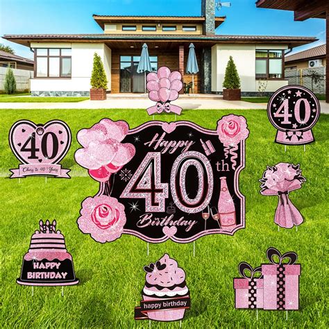 40th Birthday Yard Sign Decorations Supplies For Women