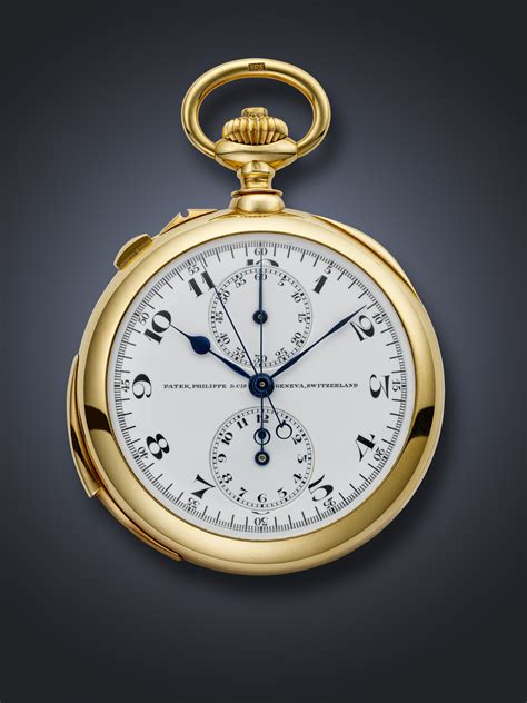 patek philippe very rare yellow gold minute repeating split seconds chronograph openface pocket