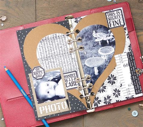 Elizabeth Craft Designs Planner Essentials 20 Die Half Heart Page Set