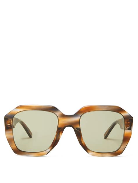 square tortoiseshell effect acetate sunglasses celine eyewear matchesfashion au sunglasses