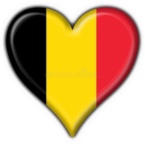 Belgium Button Flag Heart Shape Stock Illustration Illustration Of