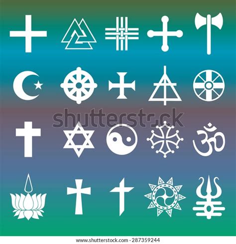 Various Religious Symbols Vector Stock Vector Royalty Free 287359244