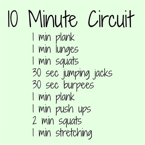No Time You Say Circuit Workout Ten Minute Workout Quick Workout