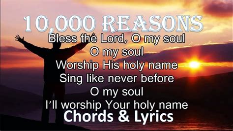 As the years went by we learned more about gifts the giving of ourselves and what that means on a dark and cloudy day, a. 10,000 Reasons (Bless The Lord) Matt Redman Cover Chords ...