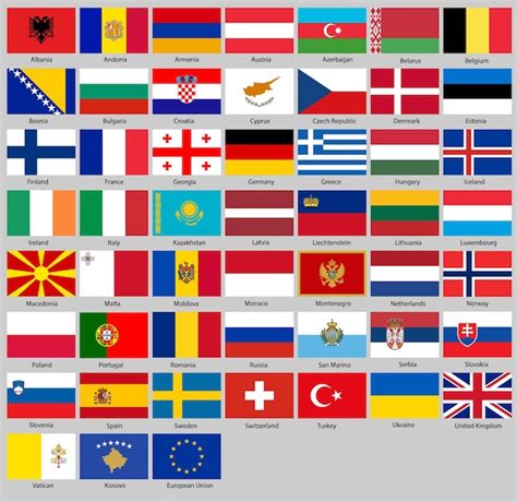 Premium Vector Vector Illustration Of Different Countries Flags Set