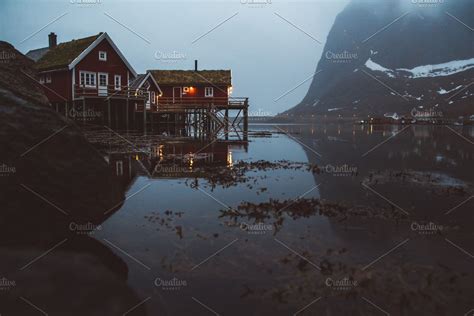 Norway Rorbu Houses And Mountains Featuring Beautiful Europe And