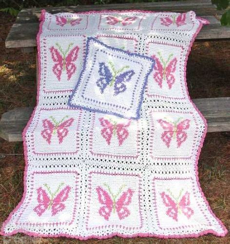 Butterfly Afghan And Pillow Pa368 Pattern By Maggie Weldon Pillow