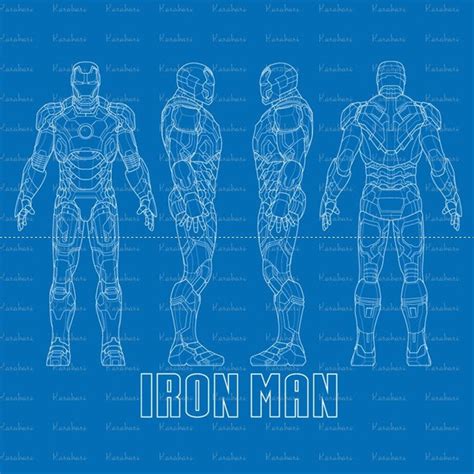 High Quality Iron Man Blueprint Svg Iron Man Svgiron Man Etsy