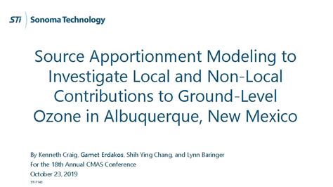 Source Apportionment Modeling To Investigate Local And Nonlocal