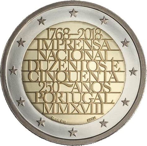 2 Euro 2018 Portugal 250th Anniversary Of The National Printing House