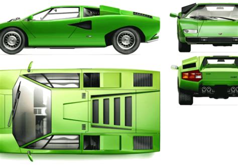 Lamborghini Countach Lp400 1971 Lamborghini Drawings Dimensions