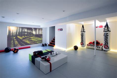 Extraordinary Basement Gym Basement Contemporary With Gym Lights