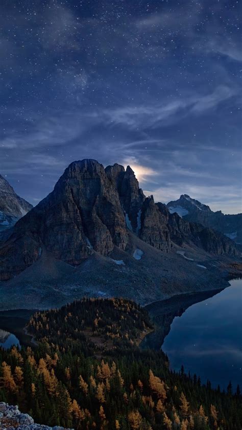1080x1920 Snowy Peak Starry Night Landscape Iphone 76s6 Plus Pixel