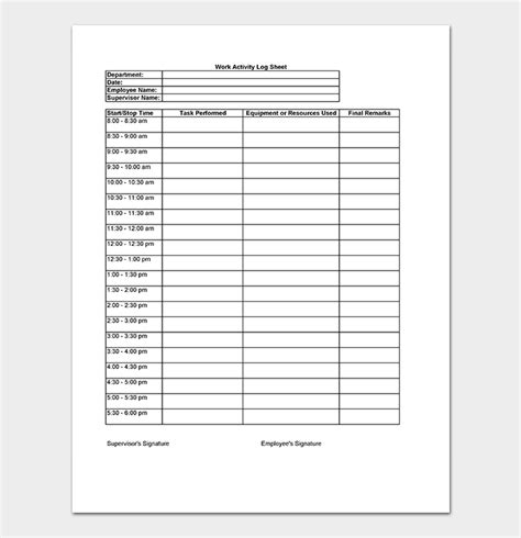 Available in a4 & us, quickly customize. Log Sheet Template - 22+ (Word, Excel & PDF Format)