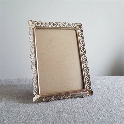 5 X 7 Gold Tone Metal Picture Frame Filigree W Etsy Metal Picture