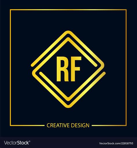 Initial Letter Rf Logo Template Design Royalty Free Vector