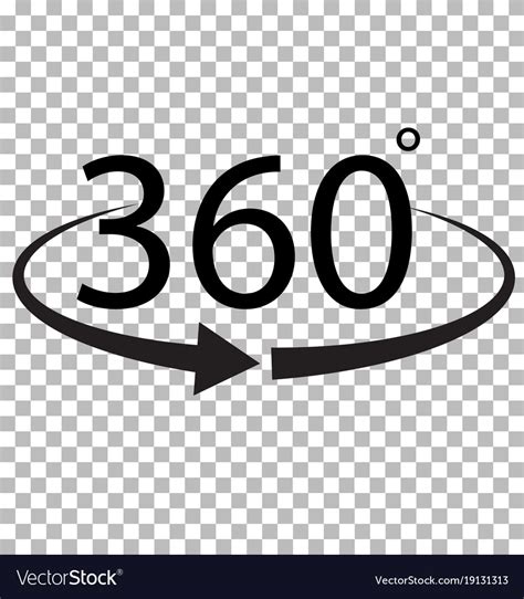 360 Degree Icon On Transparent Background Vector Image