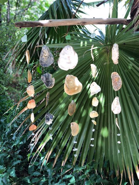 Oyster Shell Wind Chime Oyster Shell Sun Catcher Wall Etsy