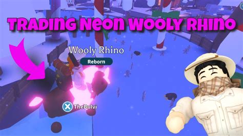 Trading Neon Wooly Rhino In Adopt Me Roblox Youtube