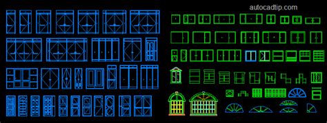 Download Door And Window Blocks Library In Autocad Drawing