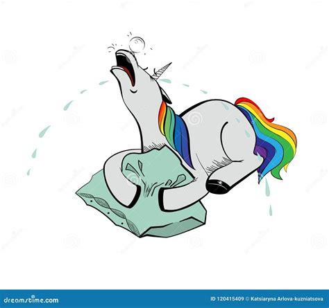 Unicorn Crying Vector Illustration Stock Vector Illustration Of