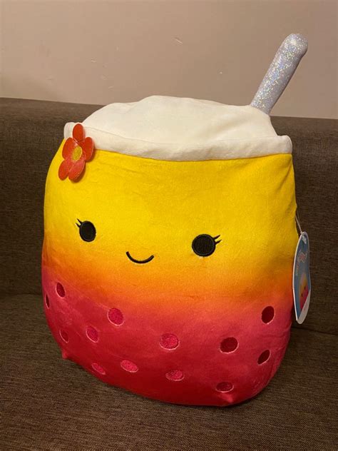 Squishmallows Boba Tea Red Yellow On Carousell