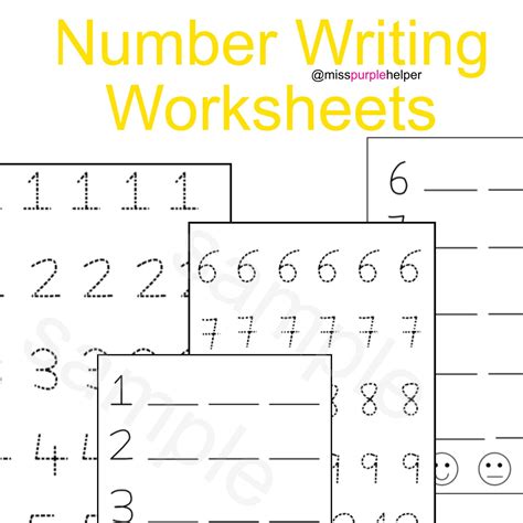 4 Printable Number Tracing Worksheets Maths Educational Etsy Uk