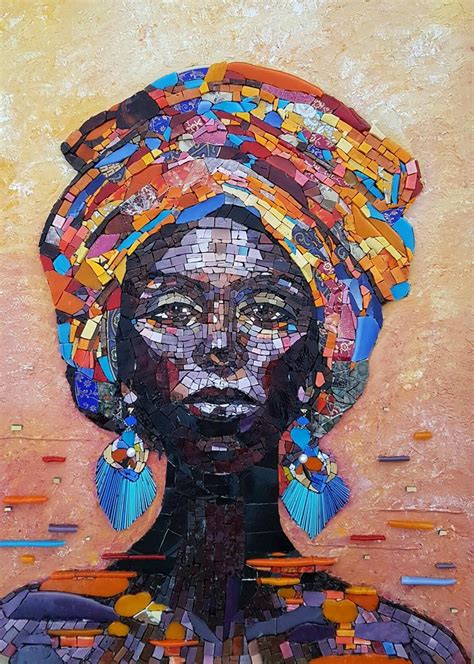 Mosaicportrait Mosaic Smalti Africanwoman Mosaicportrait African