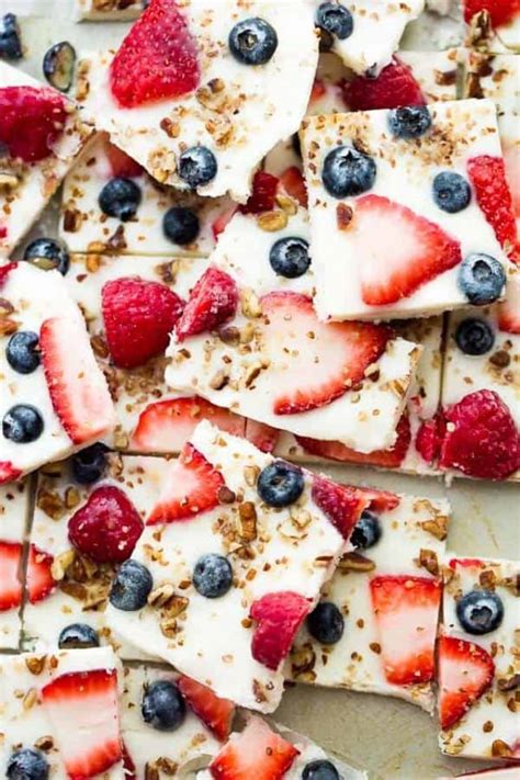 Frozen Yogurt Bark With Berries Recipe Healthy Mixed Berry Dessert
