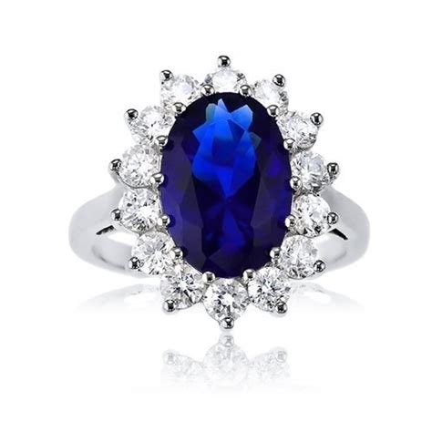 A beautiful sapphire and diamond lady diana ring in platinum. PRINCESS DIANA ENGAGEMENT RING REPLICA