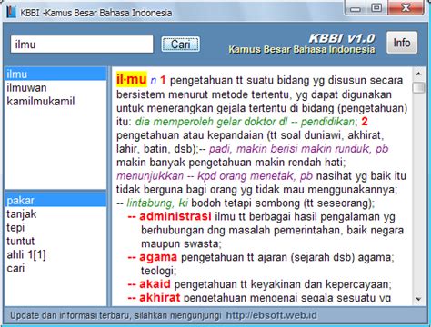 Cyber Math Kamus Besar Bahasa Indonesia Di Pc Anda