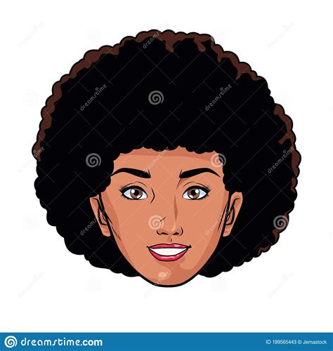 Afro Young Woman Head Pop Art Style Stock Vector Illustration Of Isolated Sketch 199565443