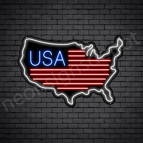 Usa Map Flag Neon Sign Neon Signs Depot
