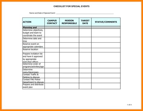 Event Management Spreadsheet Inside 8 Event Checklist Excel Template