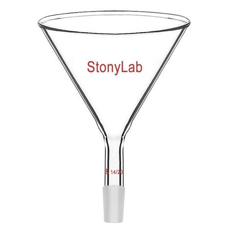 Stonylab Glass Short Stem Powder Funnel With 100 Mm Top O D And 14 20 Inner Joint Filter Funnel