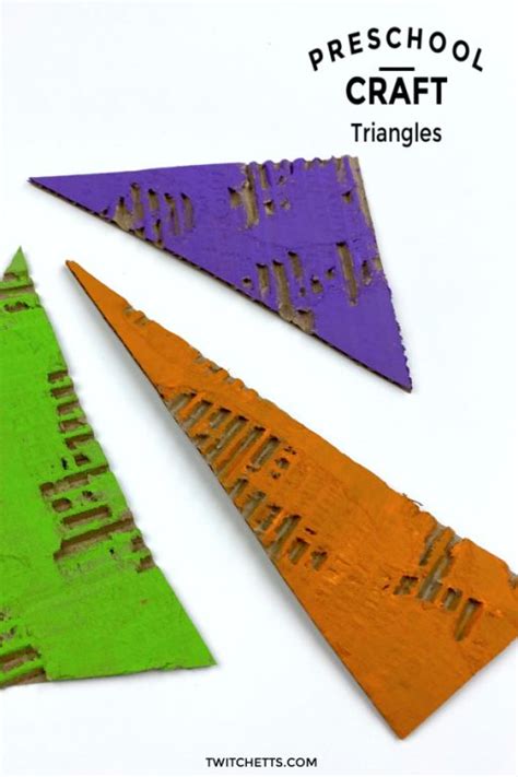 An Easy Triangle Craft For Preschoolers That Uses Cardboard Twitchetts