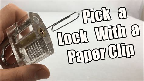 Maybe you would like to learn more about one of these? How to Pick a Lock with a PaperClip - YouTube