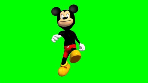 Mickey Mouse Runs Green Screen Effect Youtube