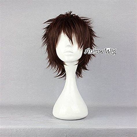12 Inches30cm Short Layered Brown Anime Basic Cosplay Wig Cap