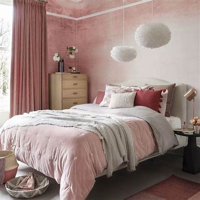 Blush Coral Decorate Walls Tones Bedroom Bed