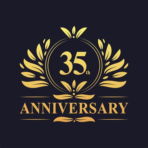 35th Anniversary Design Luxurious Golden Color 35 Years Anniversary