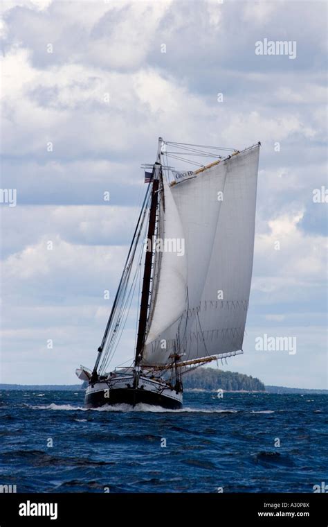 Schooner Grace Bailey Under Full Sail Stock Photo Alamy