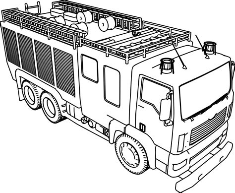 Interactive & printable online coloring pages. awesome Big Fire Truck Coloring Page (With images) | Truck ...