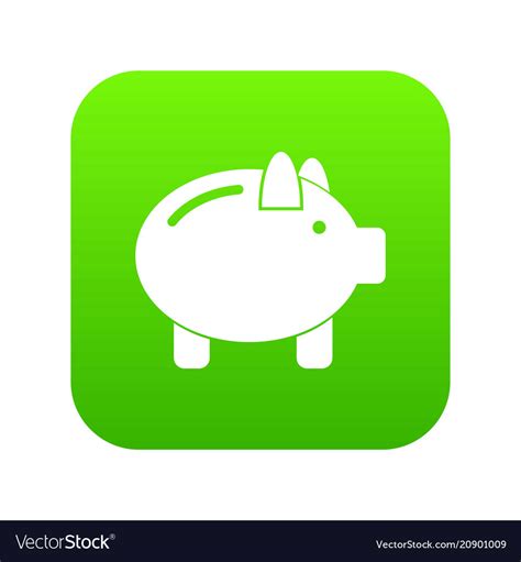 Piggy Bank Icon Digital Green Royalty Free Vector Image