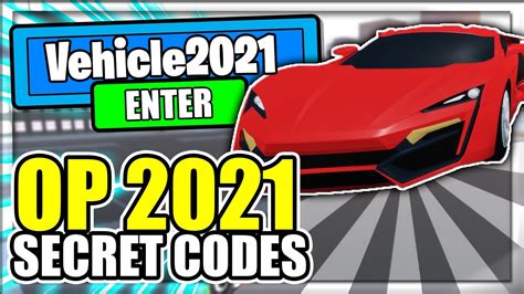 2021 All New Secret Op Codes Vehicle Simulator Roblox Youtube